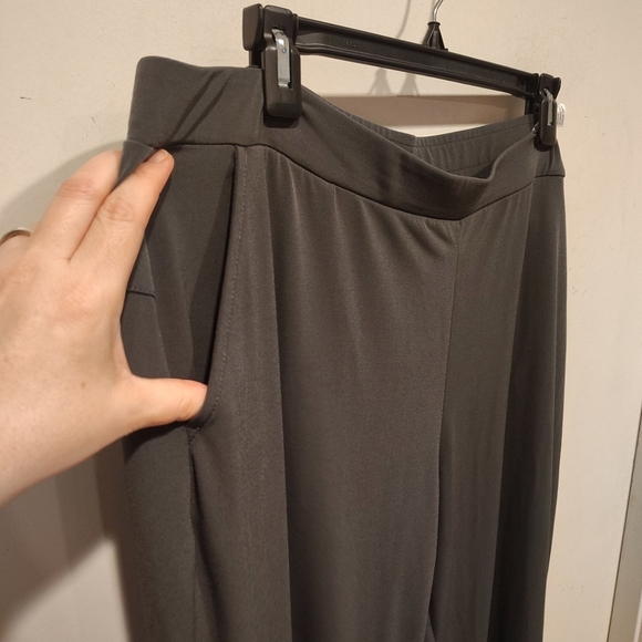 Susan Graver Everyday Gray Straight Leg Liquid Knit Pull-On Pants Sz XLP Travel - Picture 3 of 6